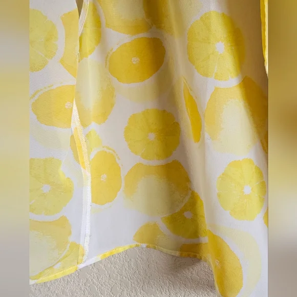 Sheer lemon button and tie front shirt - Picture 3 of 8